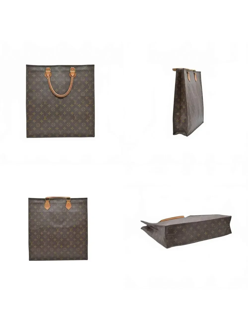 $1340 Louis Vuitton LV Hand Bag Sac Plat Brown Monogram